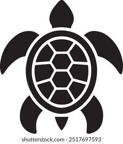 A sea turtle vector icon designed for various companies. The design is clean, stunning, and beautiful, making it ideal for logos, posters, t-shirts, and other graphic projects