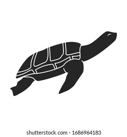 Sea turtle vector icon.black vector icon isolated on white background sea turtle.
