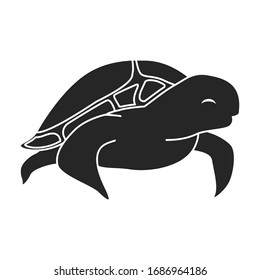 Sea turtle vector icon.black vector icon isolated on white background sea turtle.