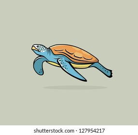 Sea turtle - vector illustration