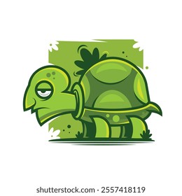 Sea turtle vector illustration. Cute sea turtle cartoon clipart, animal in flat style. Sea animals, underwater creatures, ocean animals, marine life concept. Sea turtle vector design isolated on white