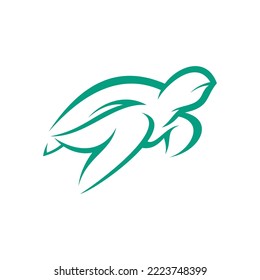 Sea Turtle Vector Logo Design Template