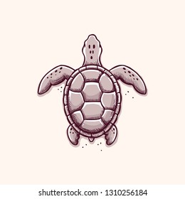 Sea turtle vintage drawing sketch vector illustration
