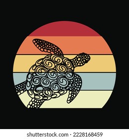 Sea Turtle Vintage Retro Throwback Vacation t-shirt design
