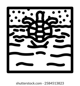 sea turtle world ocean line icon vector. sea turtle world ocean sign. isolated contour symbol black illustration