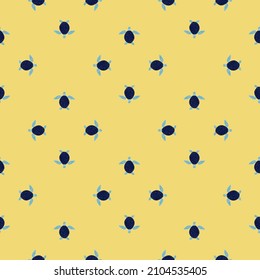 Sea turtles seamless pattern. Cute marine turtle in doodle style. Beautiful animals texture for fabric, wrapping paper, wallpaper, tissue, illustration.