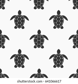 Sea turtles seamless pattern. Vector illustration