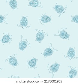 Sea turtles vector seamless pattern
