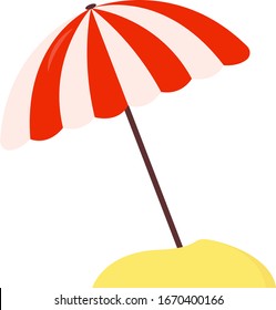 Sea umbrella, illustration, vector on white background.