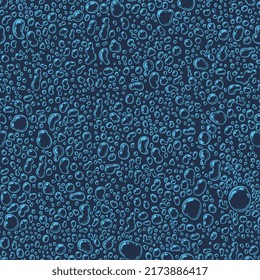 Sea Underwater Bubbles. Seamless Wallpaper Pattern. Editable Hand Drawn Illustration. Vector Vintage Engraving. 8 EPS