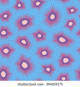Sea urchin abstract illustration reduced to hexagons and pentagons, pastel colors