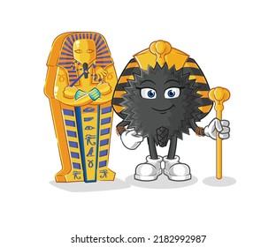 the sea urchin ancient egypt cartoon. cartoon mascot vector