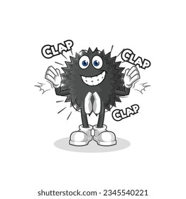 the sea urchin applause illustration. character vector