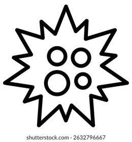 Sea urchin Icon Black and white outline vector