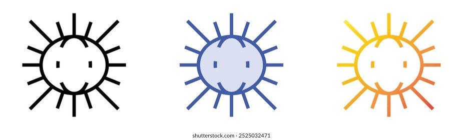 sea urchin icon. Linear, Blue Fill and Gradient Style Design Isolated On White Background