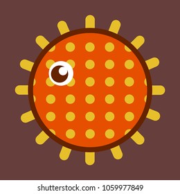 Sea urchin isolated on background, vector illustration