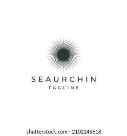 Sea urchin logo icon flat design template vector