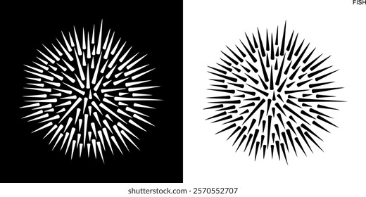 Sea urchin logo. Isolated sea urchin on white background