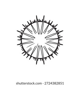 Diseño de ilustración plana de Vector de contorno de erizo de mar