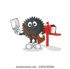 the sea urchin postman vector. cartoon character