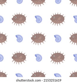 Sea urchin and shell pattern for use in textile design