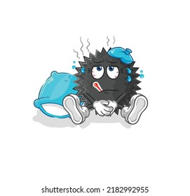 the sea urchin sick vector. cartoon character