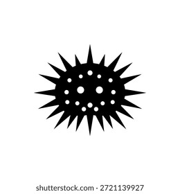 Diseño de ilustración plana de Vector de silueta de erizo de mar.