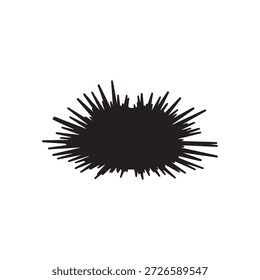 Diseño de ilustración plana de Vector de silueta de erizo de mar.
