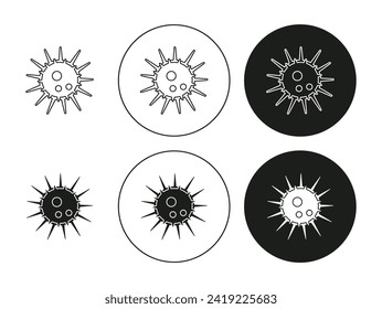 Sea urchin vector line logo art icon mark. Sea urchin outline drawing set