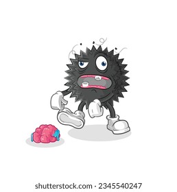 the sea urchin zombie character.mascot vector