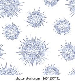 Sea urchins echinus graphic color seamless pattern background sketch illustration vector