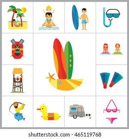 Sea Vacation Icon Set