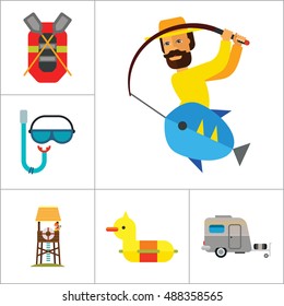 Sea Vacation Icon Set