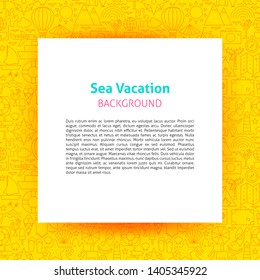 Sea Vacation Paper Template. Vector Illustration of Outline Design.