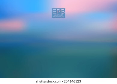 Sea. Vector art. Illustration of soft colored abstract background. Web and mobile interface template. Travel corporate website design. Minimalistic backdrop.Editable. Blurred. Landscape. Light rays