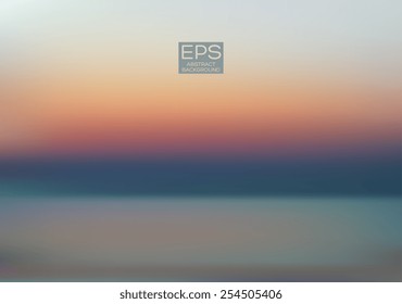 Sea. Vector art. Illustration of soft colored abstract background. Web and mobile interface template. Travel corporate website design. Minimalistic backdrop.Editable. Blurred. Landscape. Light rays