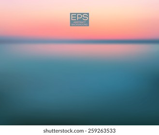 Sea. Vector art. Illustration of soft colored abstract background. Web and mobile interface template. Travel corporate website design. Minimalistic backdrop.Editable. Blurred. Landscape. Light rays