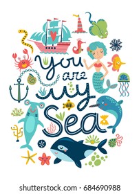 Sea vector background