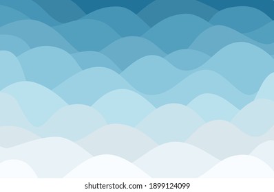 Sea vector background abstract illustration. Blue colours, waves, ocean symbol, summer vocation. Perfect for Visit card, decoration, banner, website design, invitation. curve wallpaper texture