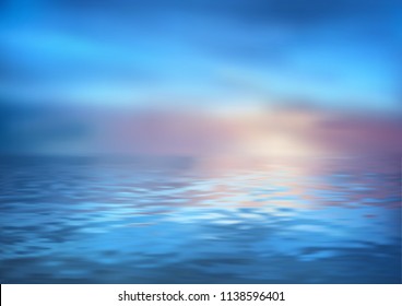 Sea vector background calm and clear. Marine panoramic landscape