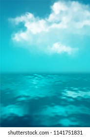 Sea vector background calm and clear. Marine panoramic landscape