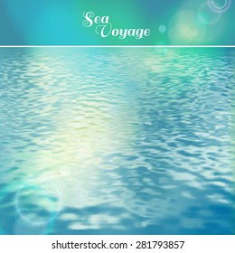Sea vector background calm and clear. Marine panoramic landscape