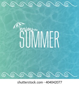 Sea vector background calm and clear. Summer concept.