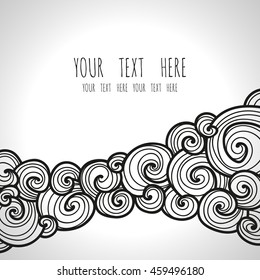 Sea vector background. Decorative card with waves