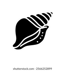 sea ​​snail vector design, sea snail icon, sea snail logo, sea snail sticker, black and white design, great as a sticker.