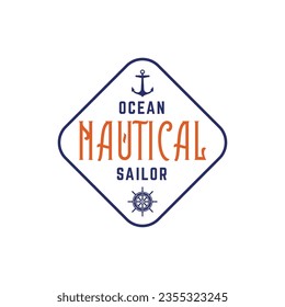 sea ​​nautical vector emblem logo illustration. for printing, stickers, label, brand, badge