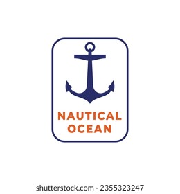 sea ​​nautical vector emblem logo illustration. for printing, stickers, label, brand, badge