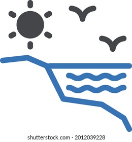 sea vector glyph colour icon