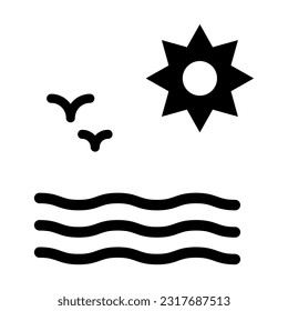 Sea Vector Glyph Icon For Personal And Commercial Use.
