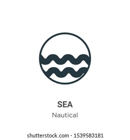 Sea vector icon on white background. Flat vector sea icon symbol sign from modern nautical collection for mobile concept and web apps design.